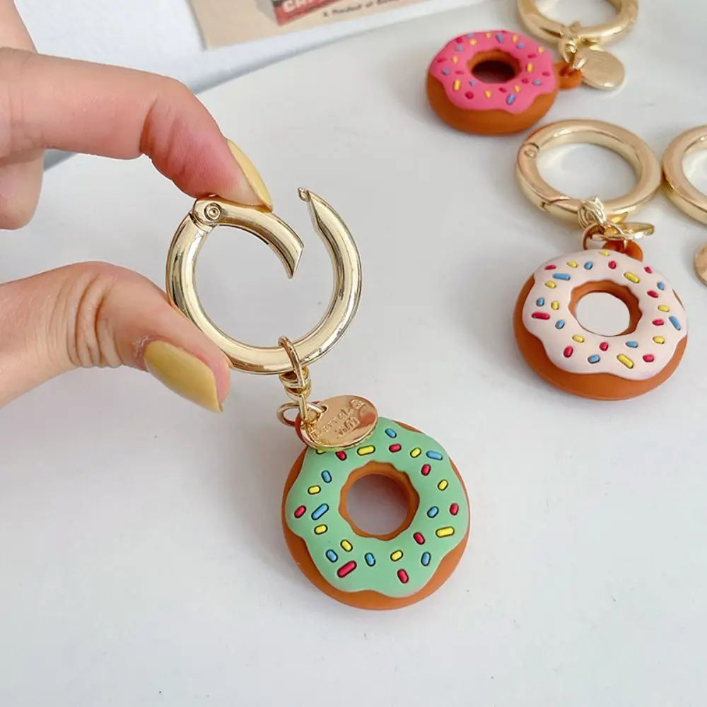 Cute Cartoon Donut Silicone Case Silicone Donut Protective Cover Tracker Accessories Keychain Tracker Case for AirTag