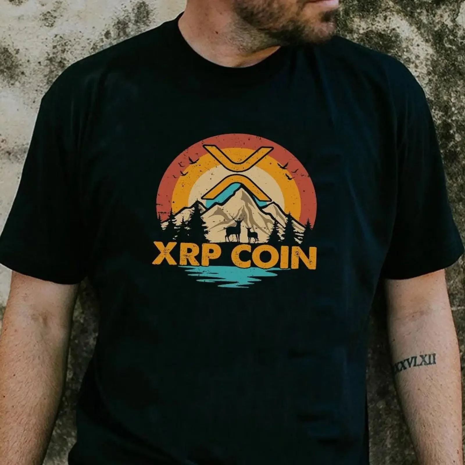 Vintage Ripple XRP Coin Crypto Token Cryptocurrency GifT T Shirt vintage Washed graphic fashion Stretched Stylish Breathable