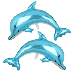 2pcs Dolphin Shape Giant Foil Mylar Balloons Birthday Party Decorations Kids Gift