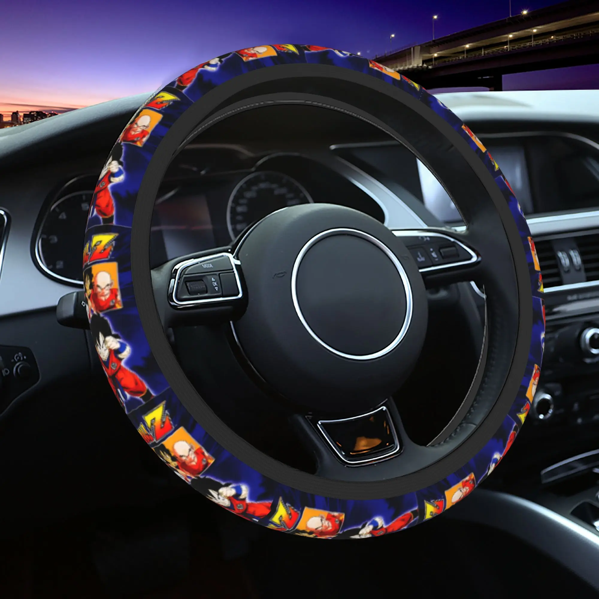 

37-38 Steering Wheel Covers dragonballz Universal Braid On The Steering Wheel Cover Car-styling Steering-Wheel Accessories