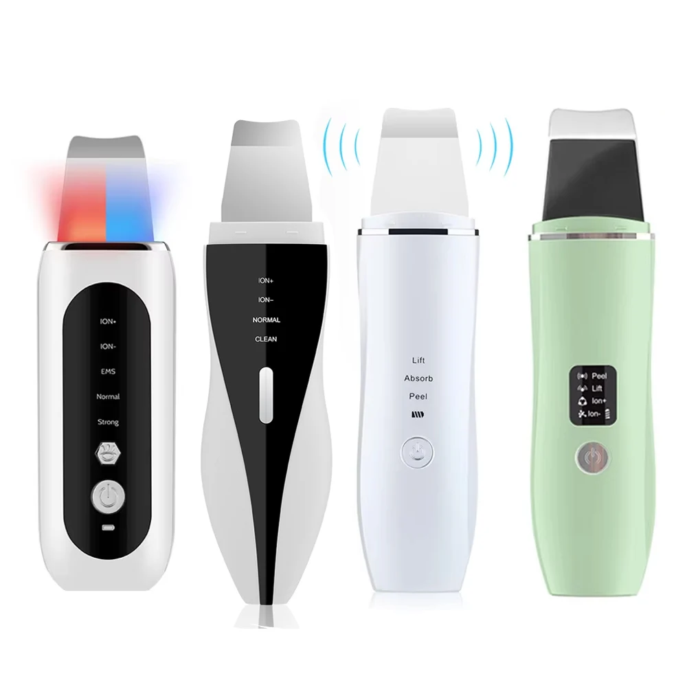 Ultrasonic Skin Scrubber Deep Face Cleaning Acne Blackhead Remover Facial Spatula Peeling Shovel EMS Skin Lifting Machine