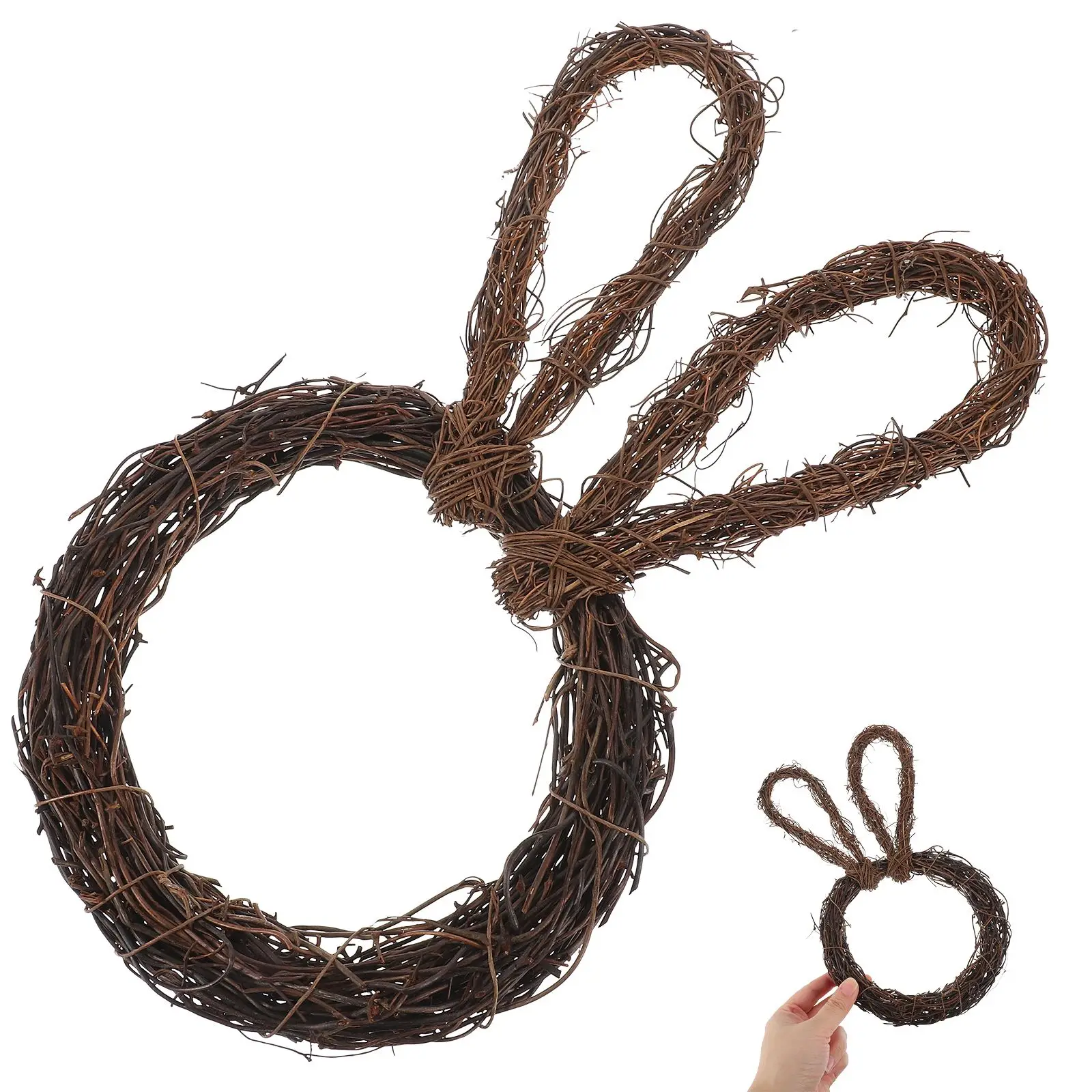 Rabbit Shape Garland Rattan Handmade DIY Rattan DIY Easter Rattan Wreath Rattan Wreath DIY Accessories Decor Pendant