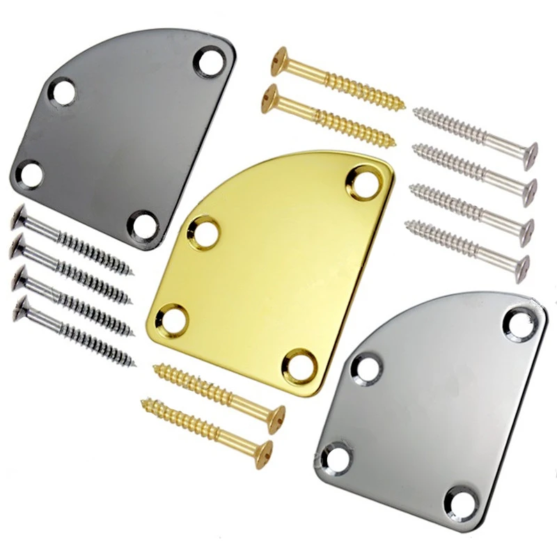 

10 Sets Unfilled Corner Cutaway Type Neck Plate for Bass Guitar Connecting Strengthen Neck Joint Plates Guitar Accessories