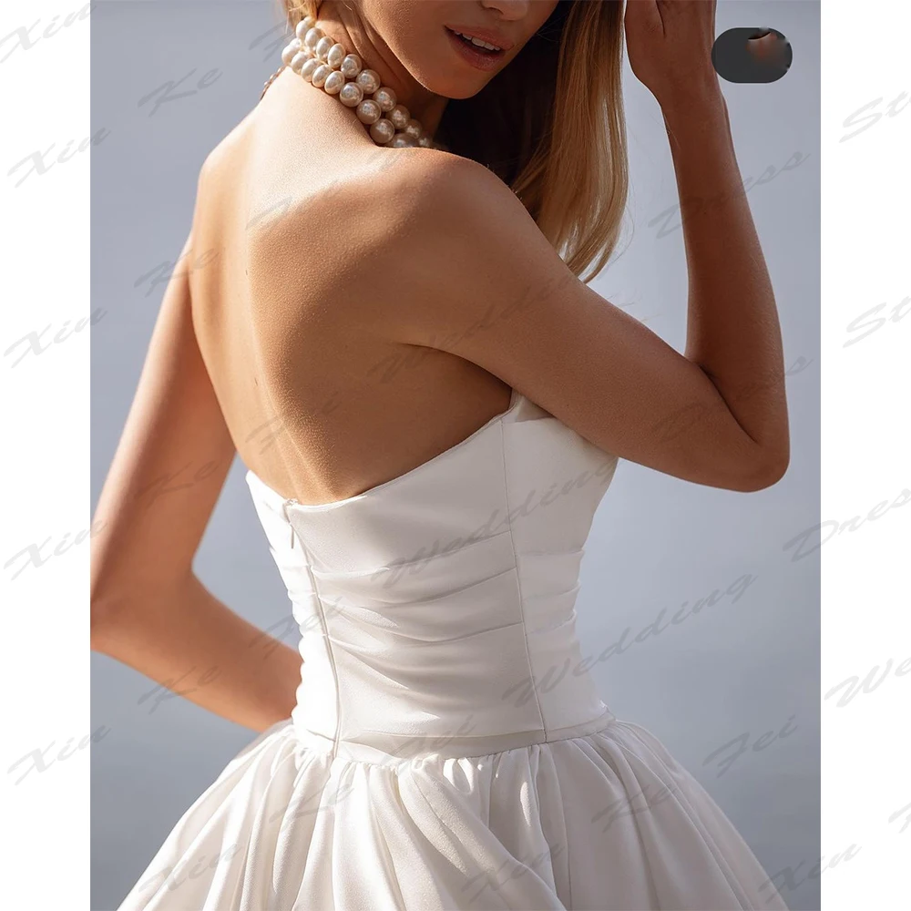 Einfache elegante Brautkleider für Frauen wunderschöne Satin Meerjungfrau von der Schulter ärmellose sexy rücken freie Wischen neue Brautkleider