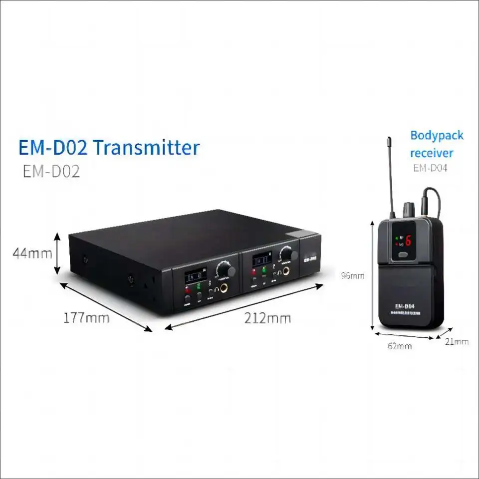 2025Wholesale Professional UHF Audio Transmitter & Receiver Stage Wireless in Ear Monitoring System for Singer Performance
