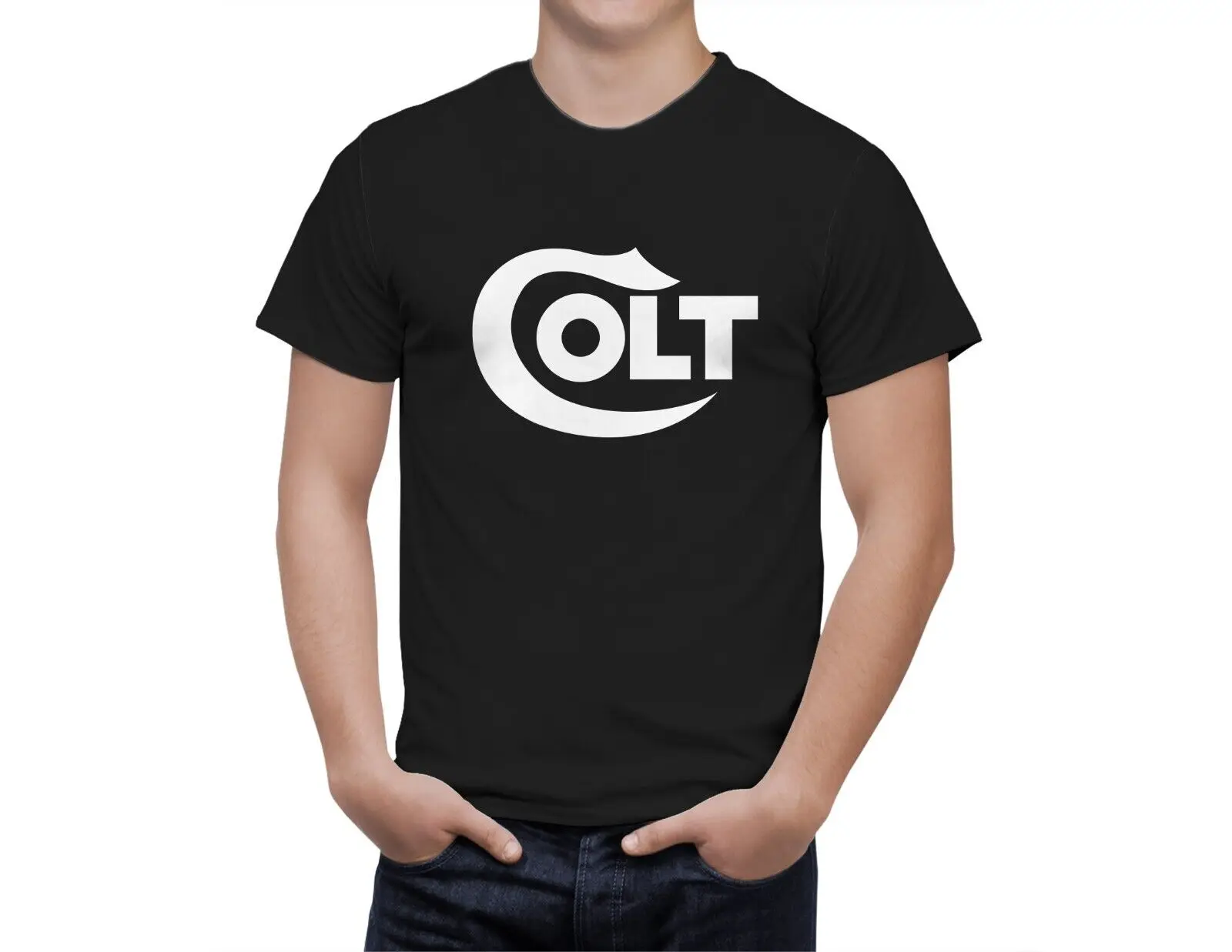 Colt Gun Riffle Men'S Black Logo  T Shirt S