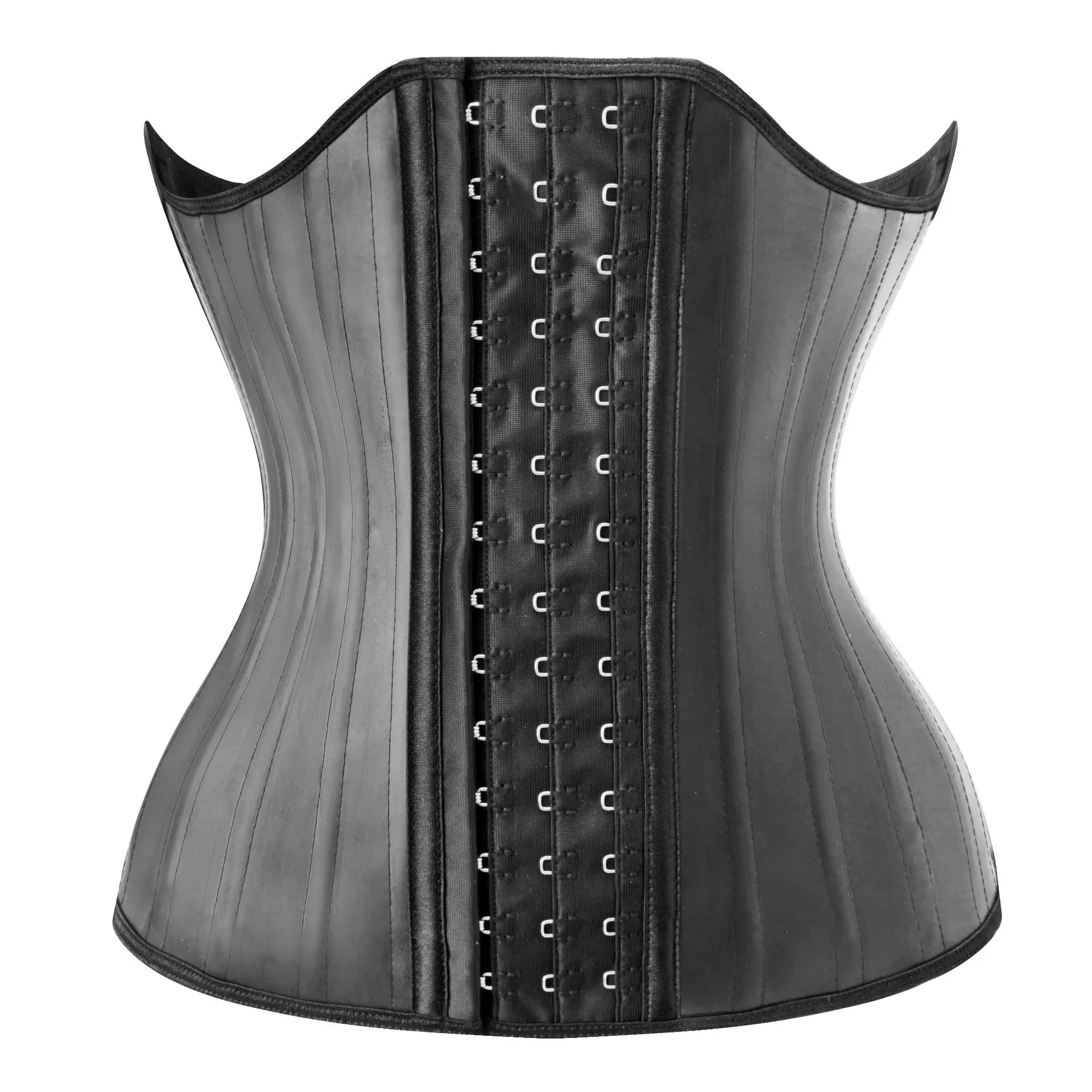 

25-Steel-Bone Women's Underbust Latex Sport Girdle Waist Trainer Corsets Hourglass Body Shaper Long Torso Cincher Weight Loss