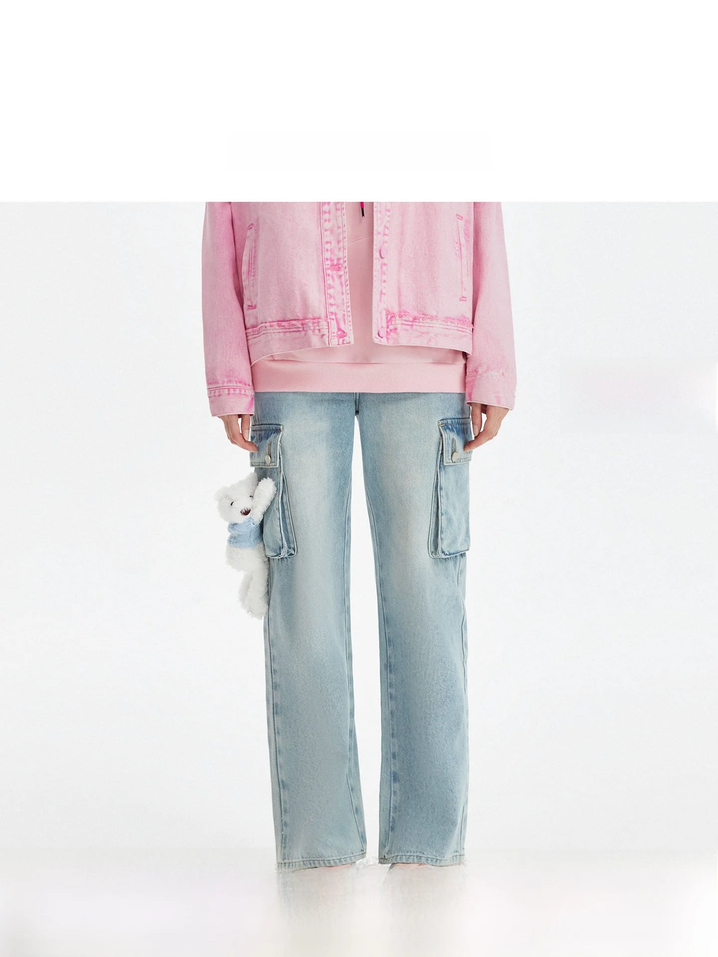 

Модные женские джинсы с 3D-принтом медведя, осень 2025, новинка, прямой крой, большие размеры, универсальные, длинные, с высокой талией