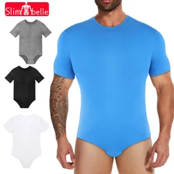 TUNIControl-Vêtements de nuit respirants pour hommes, justaucorps à ventre plat, sous-vêtements courts, maillot de corps à col rond, vêtements de nuit doux