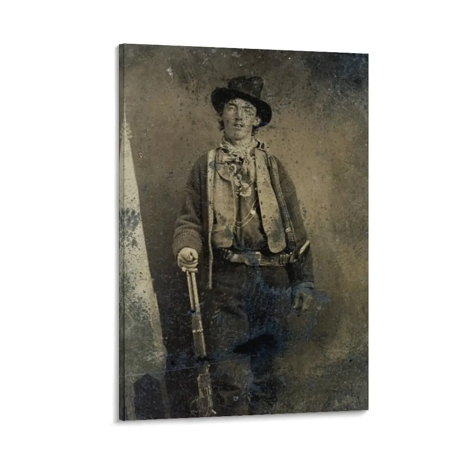 The only surviving authenticated portrait of Billy the Kid (1880) Canvas Painting stickers & posters Decoration for bedroom