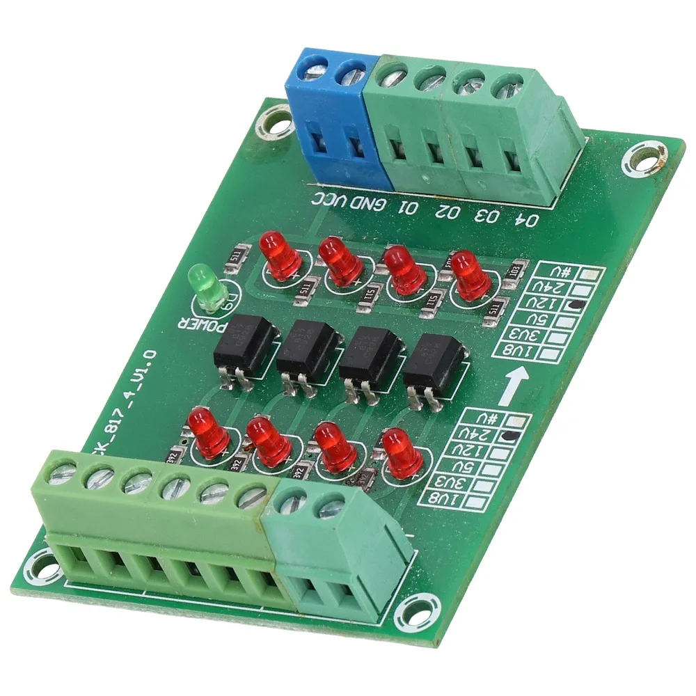 24V to 5V Optocoupler Isolation Board 4 Channel PNP NPN PLC Signal Converter Isolation Module Level Shifting