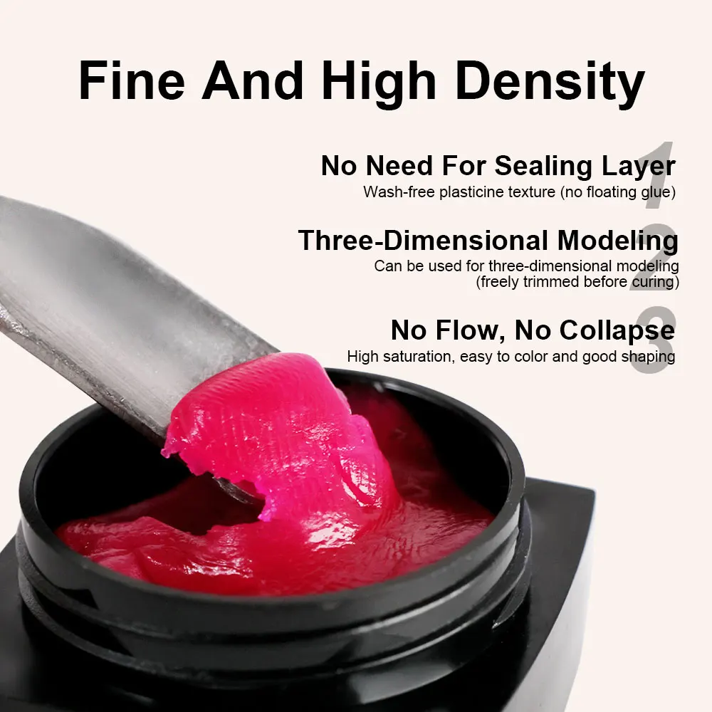 LIMEGIRL Carve Patterns Gel for Sculpture Creative DIY Decoration Painting 3D Nail Carved Gel for Home Manicure 3D Gel Nails Art