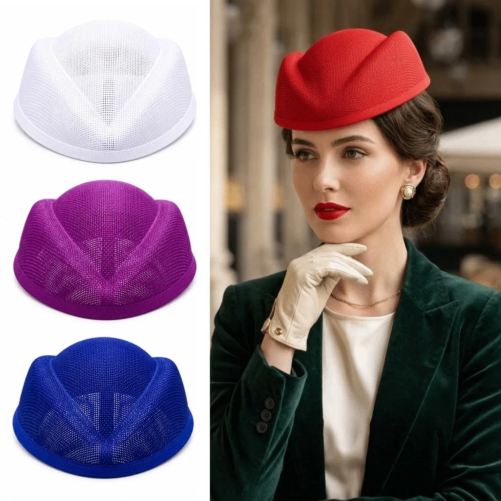 Gifts Linen Fascinator Hat Base Opera Headpiece Versatile Millinery Base Hat Plain Base Pillbox Hat For Stewardess