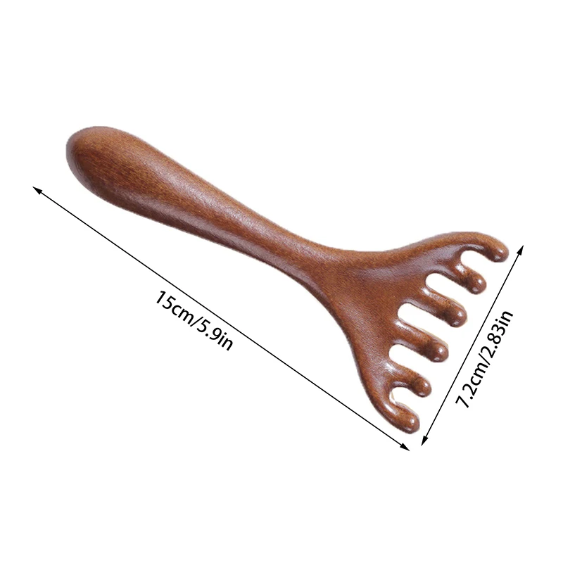 Wide Tooth Long Handle Comb Meridian Tool Back Scratcher Spa Handheld Meridian Massage Comb Hair Care