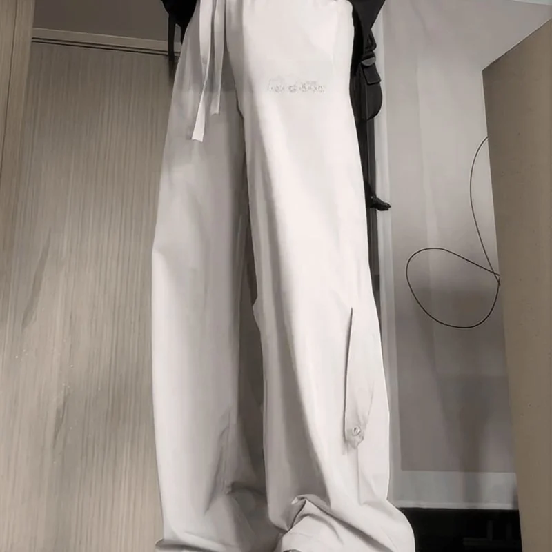 

Мужские летние тонкие быстросохнущие брюки из ледяного шелка, свободные прямые брюки с эластичным поясом, универсальные, струящиеся, повседневные