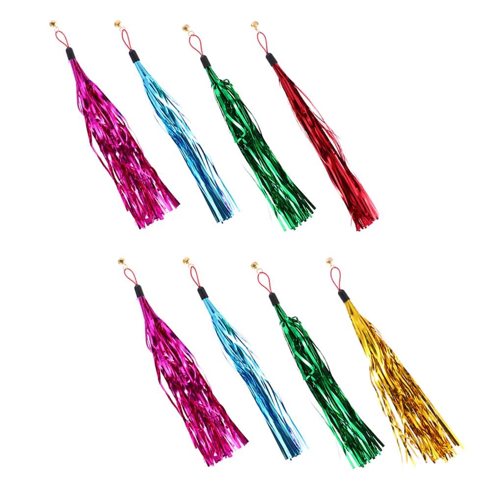 

8Pcs Cat Teaser Replacement Tassel Bell Stick Interactive Plaything for Kitten Exercise and Fun Pet Entertainment