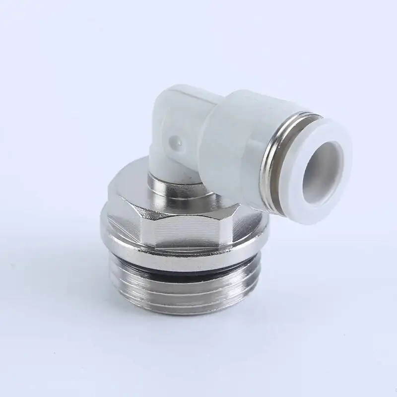 PLG Elbow Pneumatic Fittings G-thread Gas Pipe Quick Connector PL8-G02 Element Quick Connector Black/White