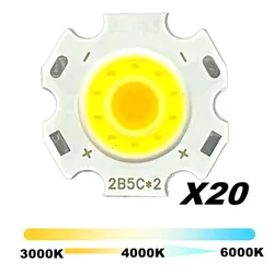 20 sztuk dużo 3W 5W 7W LED COB źródło Chip wysokiej mocy LED COB boczne 11mm żarówka światło punktowe światło dolne 3000K do 6500K