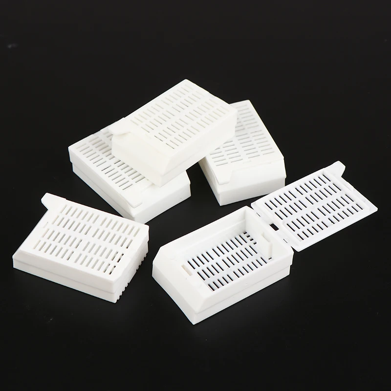 5Pcs/set Lab POM Material Tissue Cartridge Embedding Slice Box Deepen and Thicken White Dehydration Box Tissue Cassette Deep12mm