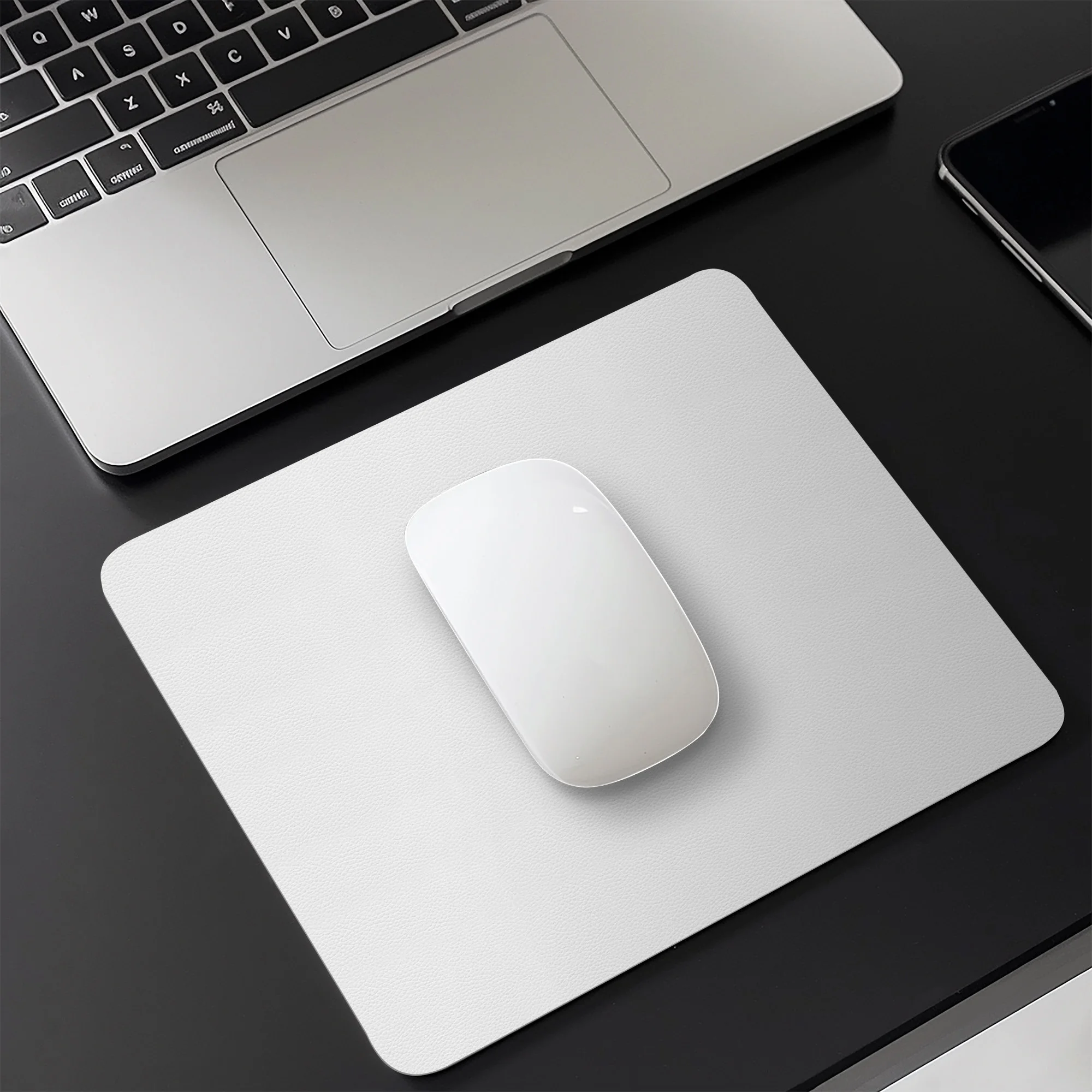 Solid Color White Leather Desk Pad Mouse Protector Non-Slip Small Mouse Pad Home Office Desk Mat PU Leather Pc Laptop Desk Pad