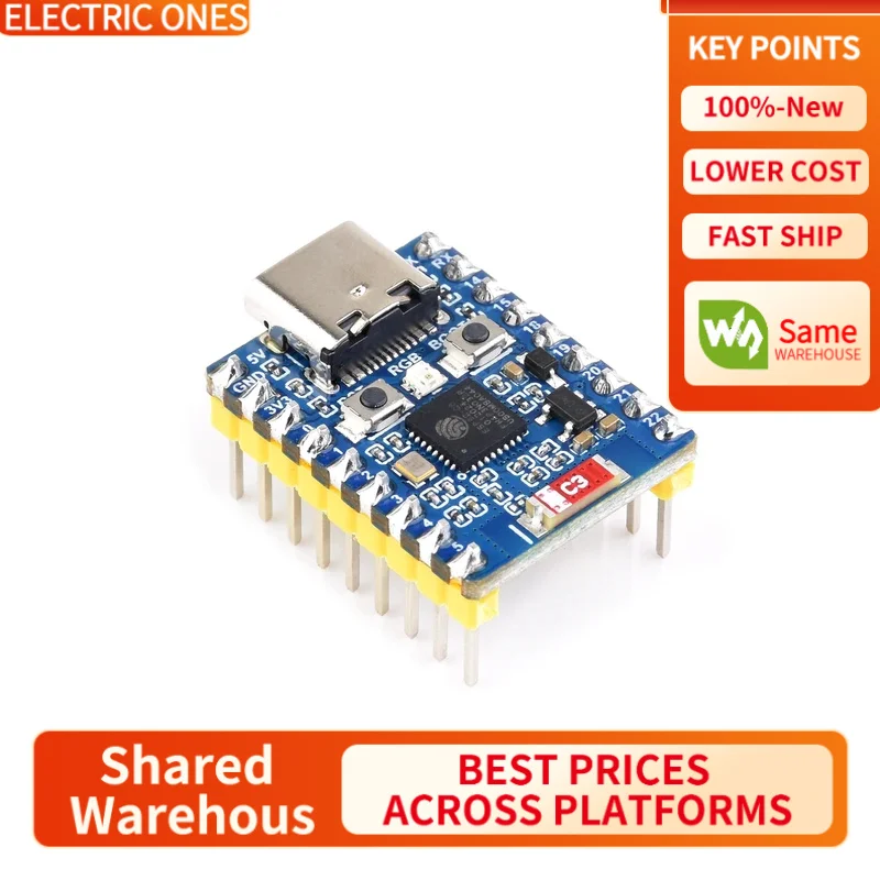 【Waveshare genuine】- ESP32-C6 Mini Development Board, Dual Processors Based on ESP32-C6FH4, 2.4GHz WiFi 6 & Bluetooth 5 Microcon