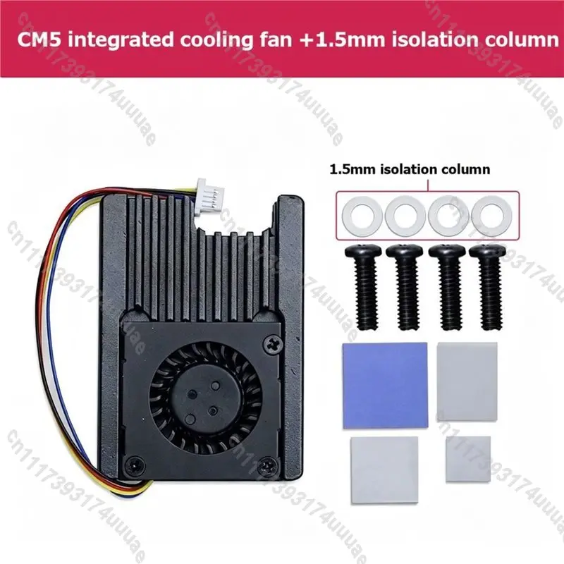 For Raspberry Pi CM5 CM4 Aluminum Heatsink Cooler, Dedicated PWM Temperature‑Controlled Fan Cooling Module