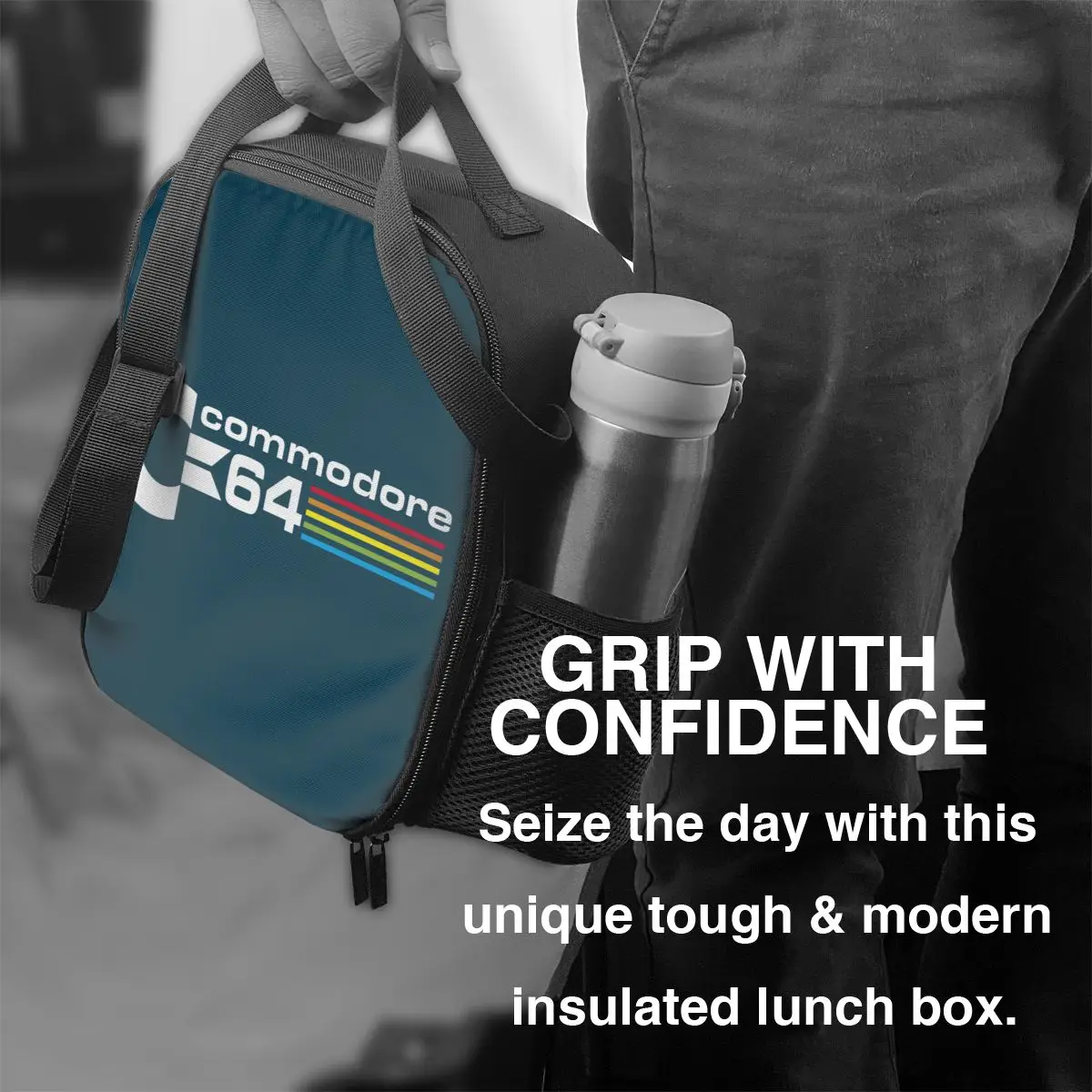 Commodore 64 Portable Lunch Boxes for Multifunction C64 Amiga Computer Thermal Cooler Food Insulated Lunch Bag School