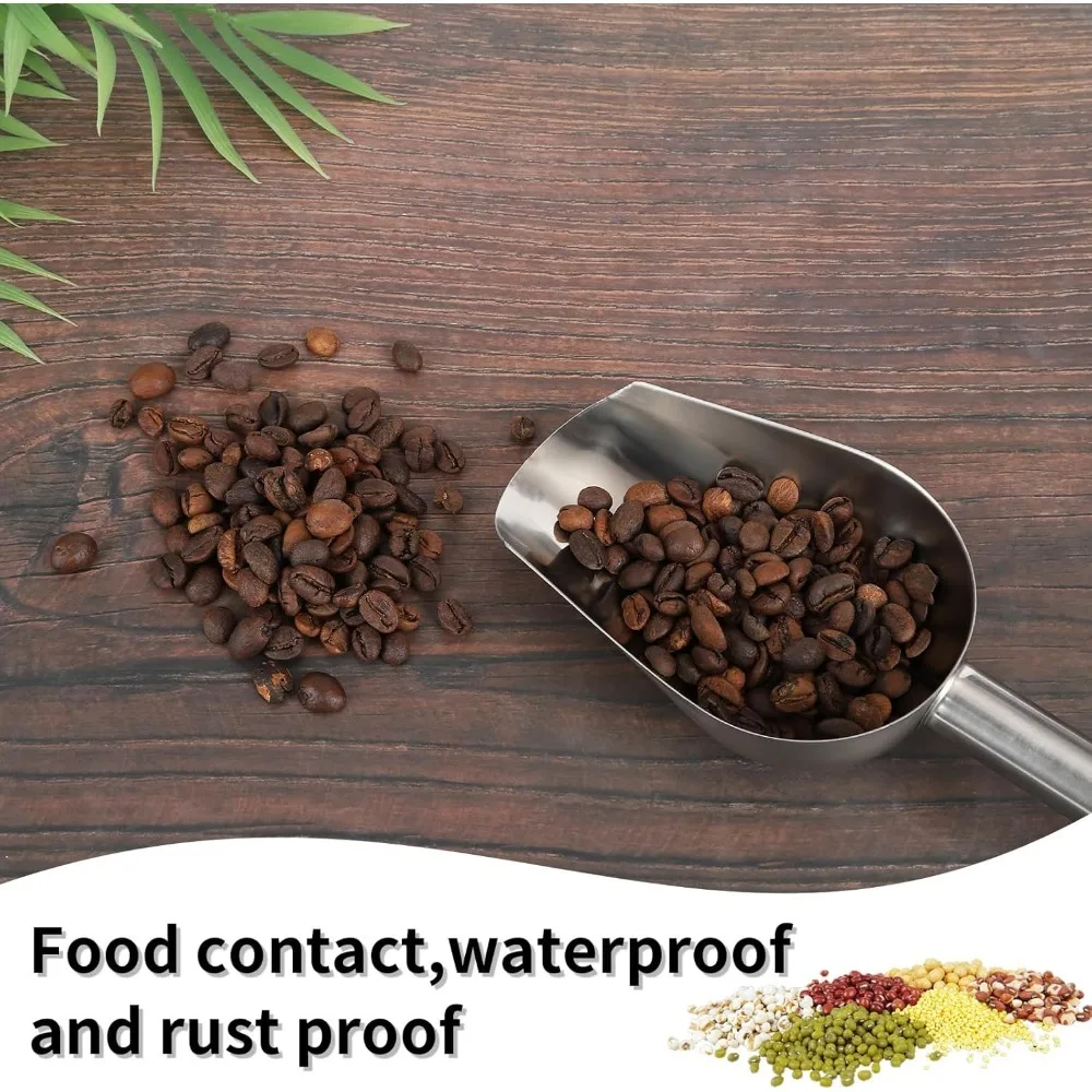 

C5 BBQ Stainless Steel Shovel Metal Multifunctional Ice Shovel Food Measuring Spoon Coffee Bean Flour Shovel Kitchen Accessories