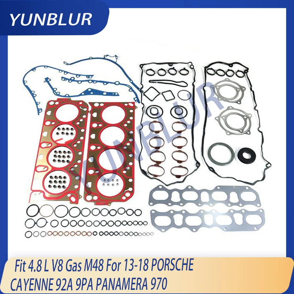 أجزاء المحرك مجموعة حشية كاملة تناسب 4.8 لتر V8 غاز M48 لـ 13-18 بورش كايين 92A 9PA PANAMERA 970 #1