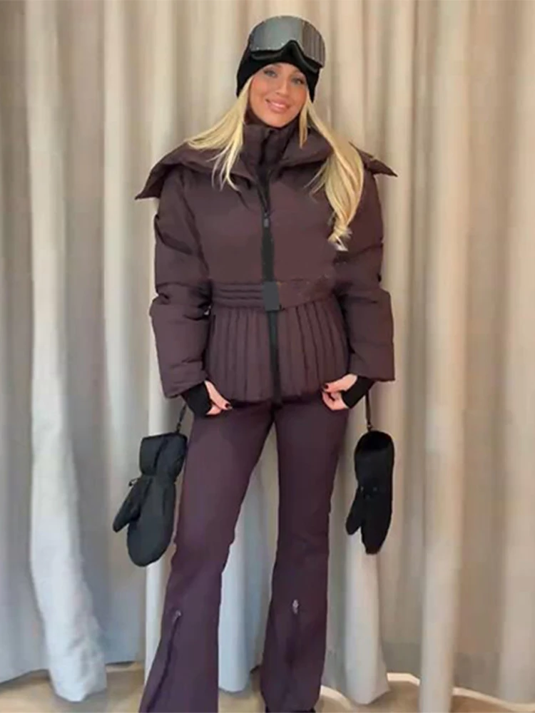 Ski Parkas Coat Jacket Women Zipper Belts Thicken 2025 Winter Skiing Cotton Lapel Snow Female Skiwear Outdoor Street Outwear Top 2 Ski Parkas Coat Jacket Women Zipper Belts Thicken 2025 Winter Skiing Cotton Lapel Snow Female Skiwear Outdoor Street Outwear Top 2