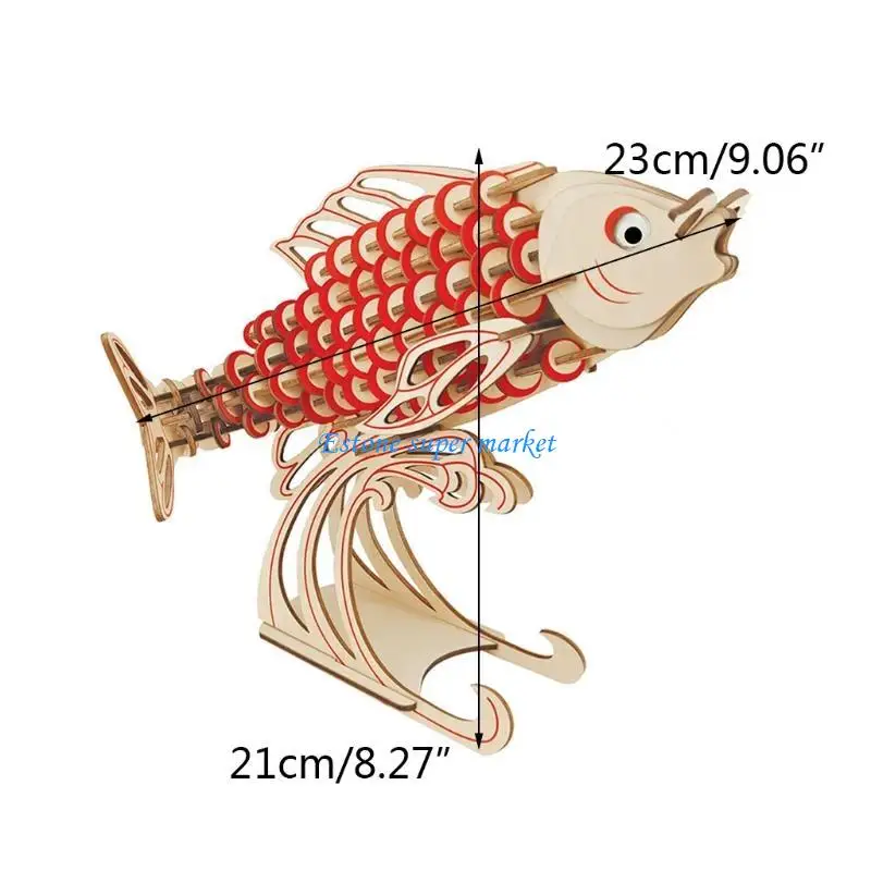 090B Vroege educatieve puzzel voor ontwikkeling hersenen kinderen 3D-puzzel DIY-model Vis
