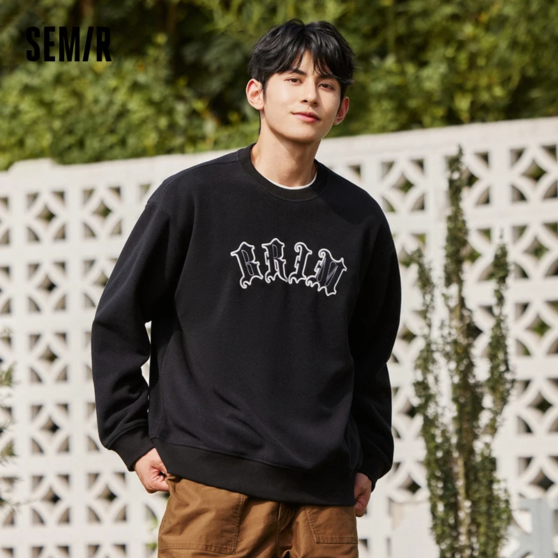 Semir Sweater Men 2023 Winter New Personalized Gothic Embroidery Exquisite Fashion Antistatic Round Neck Sweater