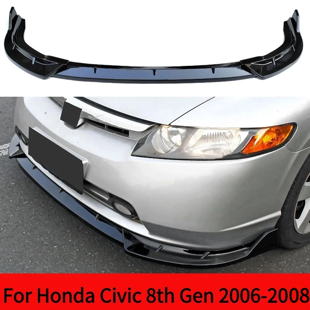 

Body Kit Diffuser Spoiler Deflector Exterior Part Front Bumper Lip Chin For Honda Civic 8th Gen 2006-2008 Accessories