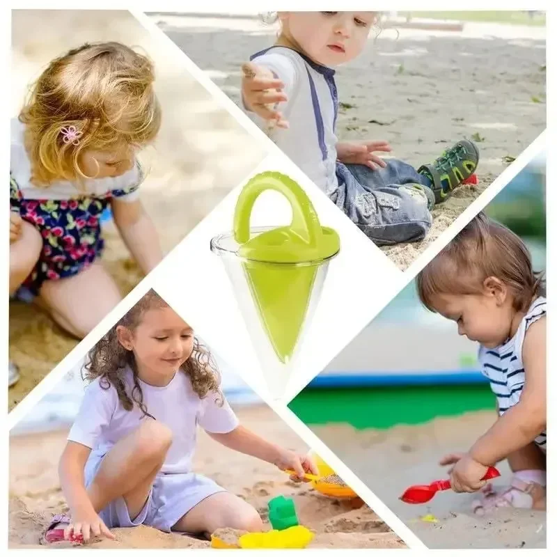 Beach Children Wash Sand Overflow Funnel Outdoor Family Sand Hopper Creative Beach Pile Sand Spills Out of A Hand-Held Funnel