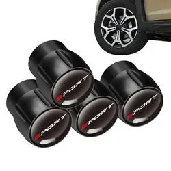 4Pcs Sporty Aluminum Car Wheel Tire Valve Caps Tyre Rim Stem Covers Airdust Waterproof For Automobiles Motorcycles Trucks Bikes