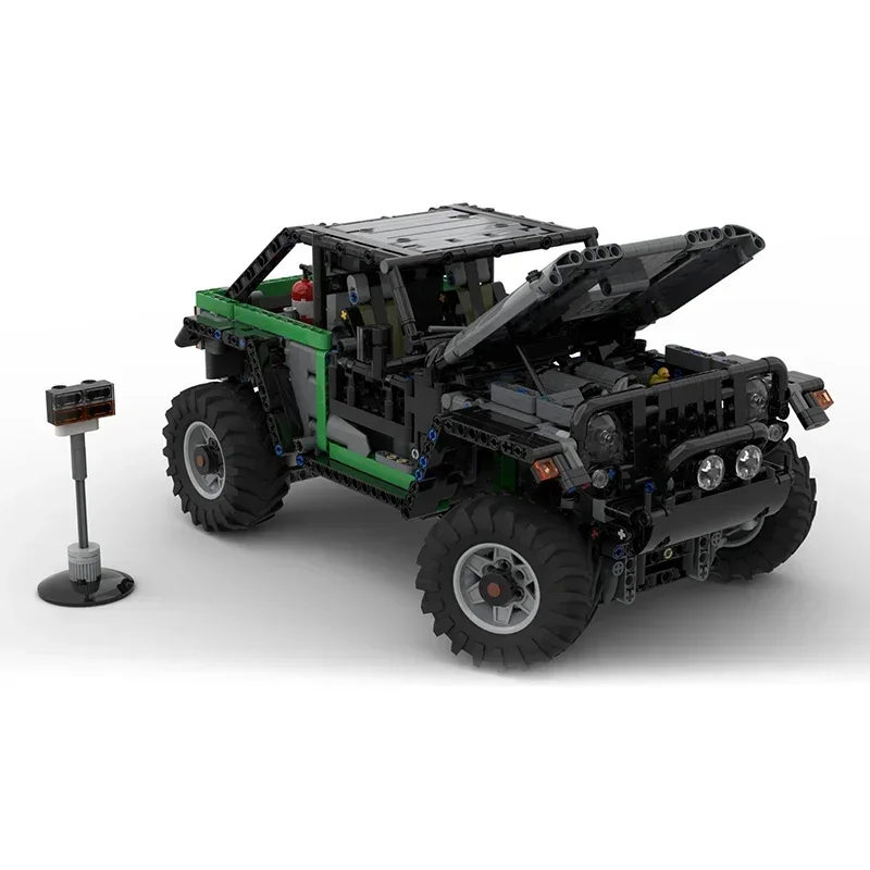 MOC-Bloco Modular Jeep Trailcat, Modelo de Carro 4x4, Tecnologia De Montagem De Tijolos, Veículo Off Road, Brinquedo, Presentes De Férias, DIY