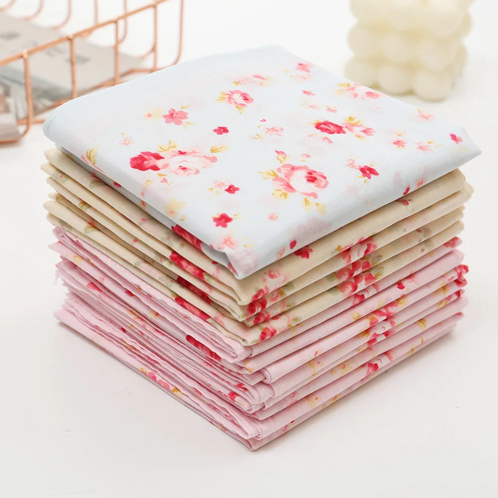 3/6Pcs Women's Pure Cotton Printed Handkerchief Elegant Soft and Comfortable East China Summer Thin Absorbent Hand Towel 43cm