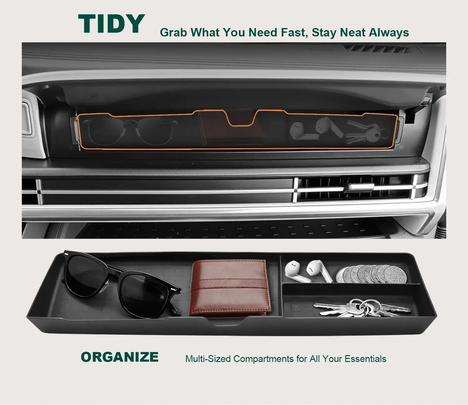 

Glove Box Storage Organizer Tray For 2024 2025 2026 Hyundai Santa Fe Passenger Storage Organizer Tray for Santa Fe