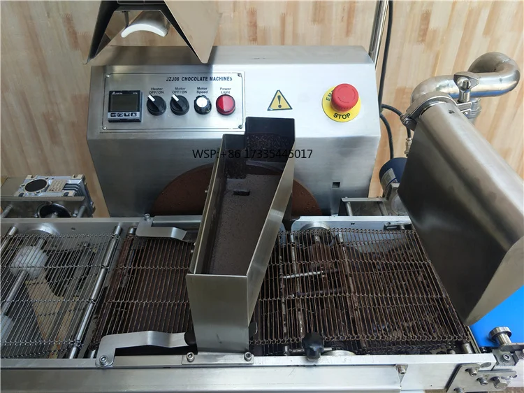 202 Table Top Mini Chocolate Enrobing Coating Machine Small Chocolate Making Line for bar Wafers Biscuit Production