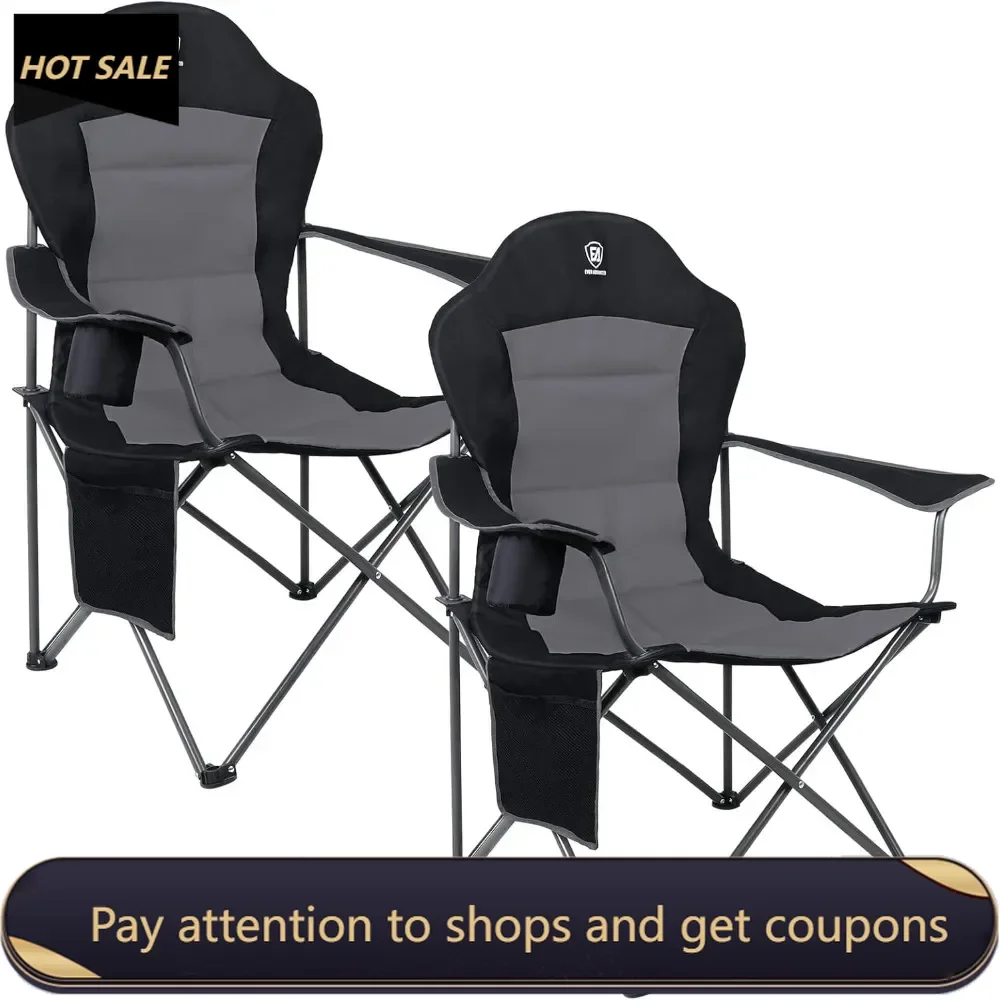 Folding Camping Chair for Outside High Back Padded Oversized Lawn Chairs Folding Lightweight Sturdy Steel Portable Freight free