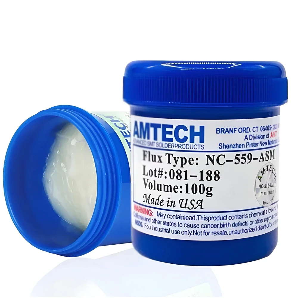 100% AMTECH-NC-559-100g ASM Flux Paste Lead Free Soldering Flux Needles BGA Welding Commonly Used on Solder 559 Flux Solder Tool