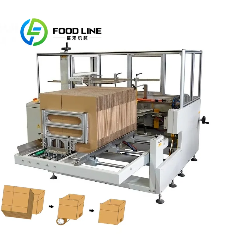 Automatic Carton Erector Configured Automatic Carton Forming Mode Steples Speed Regulation To Meet Different Production Capacity