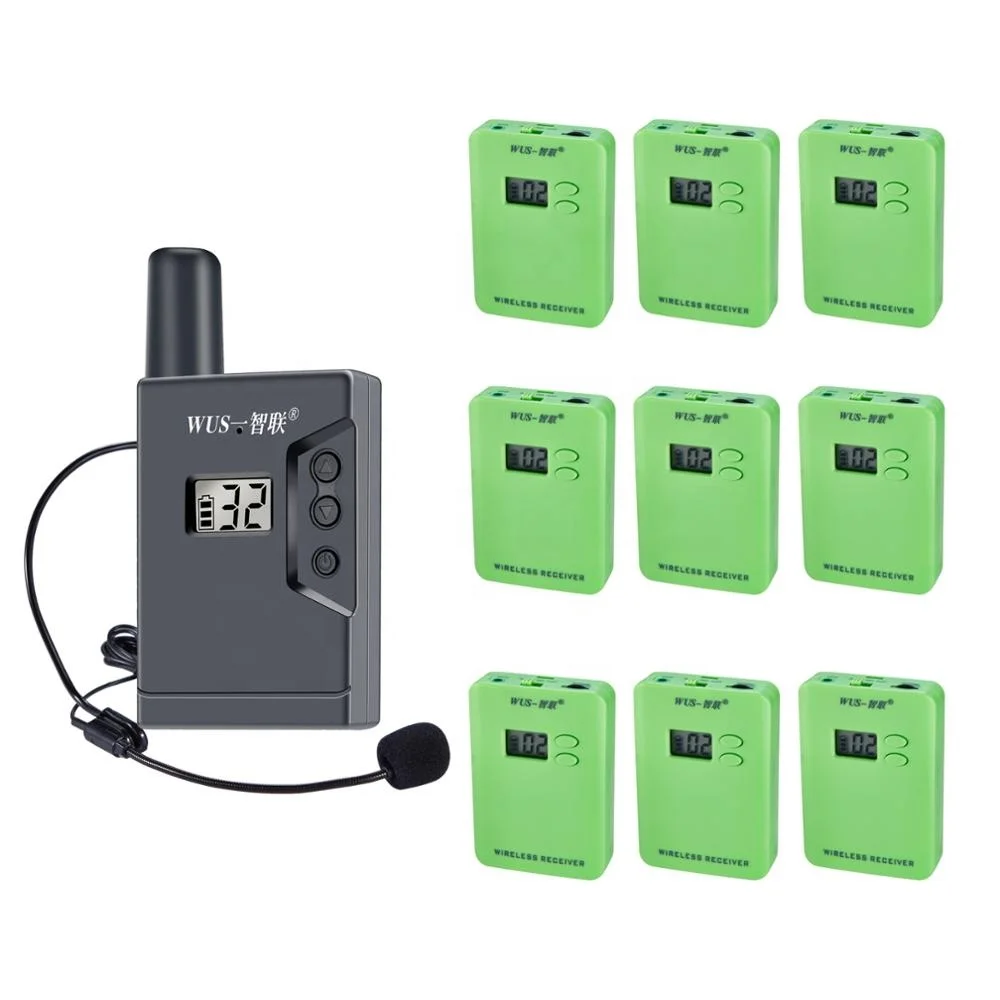 china supplier wireless audio system 2 transmitter + 40 receiver for small group tourist guider