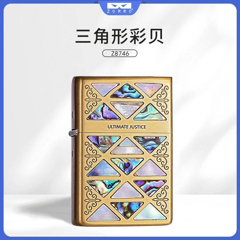 2026 Popular ZORRO Classic Colorful Shell Kerosine Windproof Lighter, Grinding Wheel Flint Ignition Personalized Gift for Men