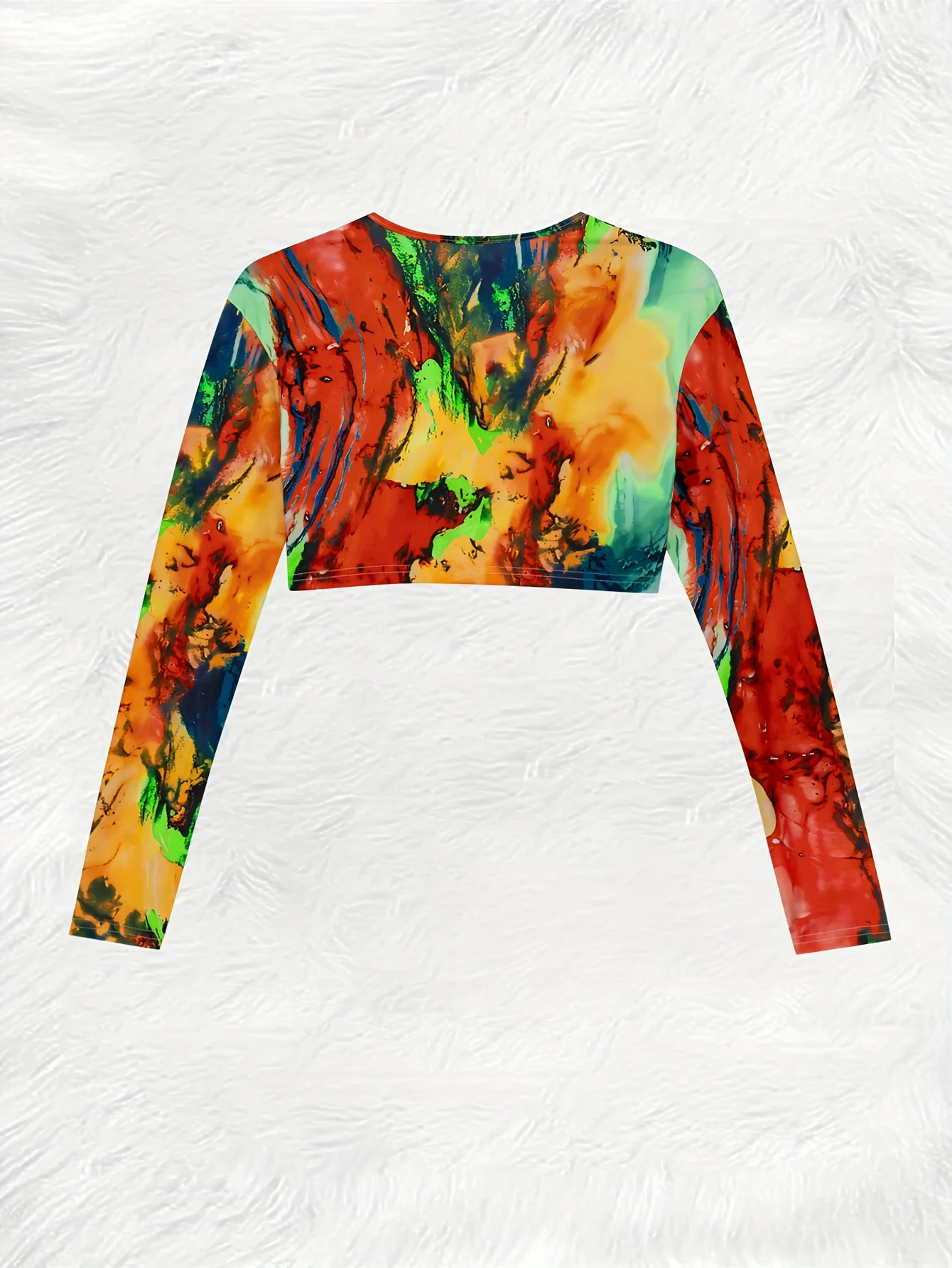 Printed Design Casual style abstract color patterned cardigan