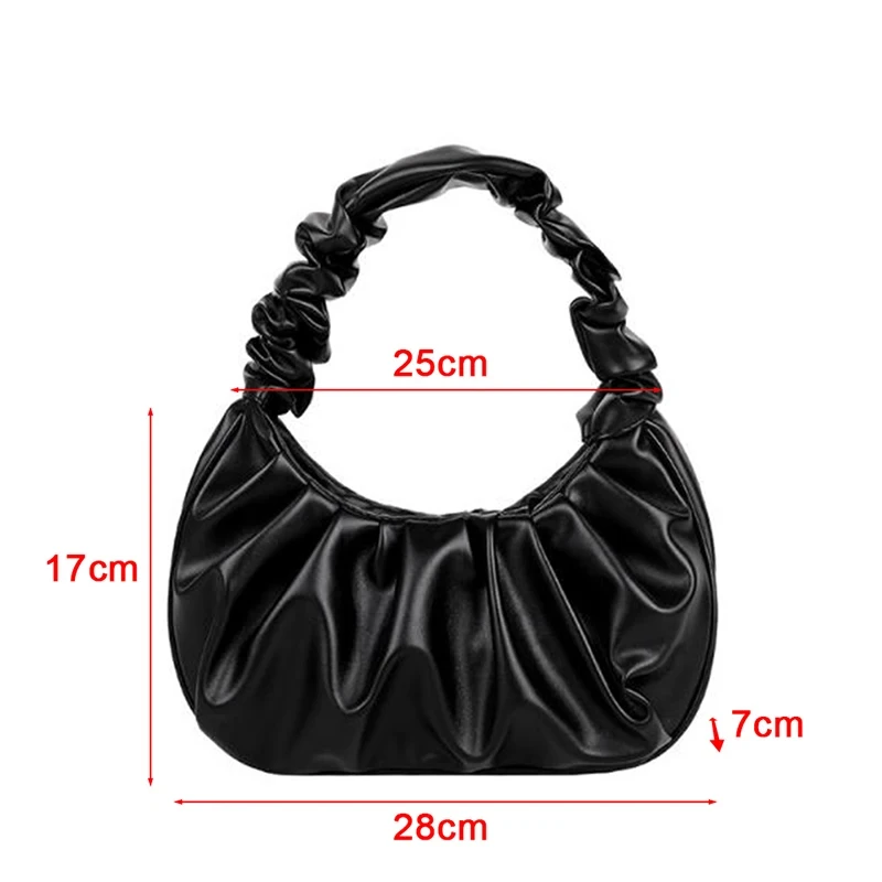 2023 Summer Pleated Handlebags For Women PU Cloud Bags Leisure Armpit Bag Shopping Shoulder Bags Dumpling Handbag Female