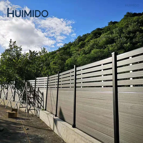Modern Custom Wood Grain Aluminum Fence Outdoor Garden Waterproof Privacy Screen Full Half Partition Fully Enclosed Gate