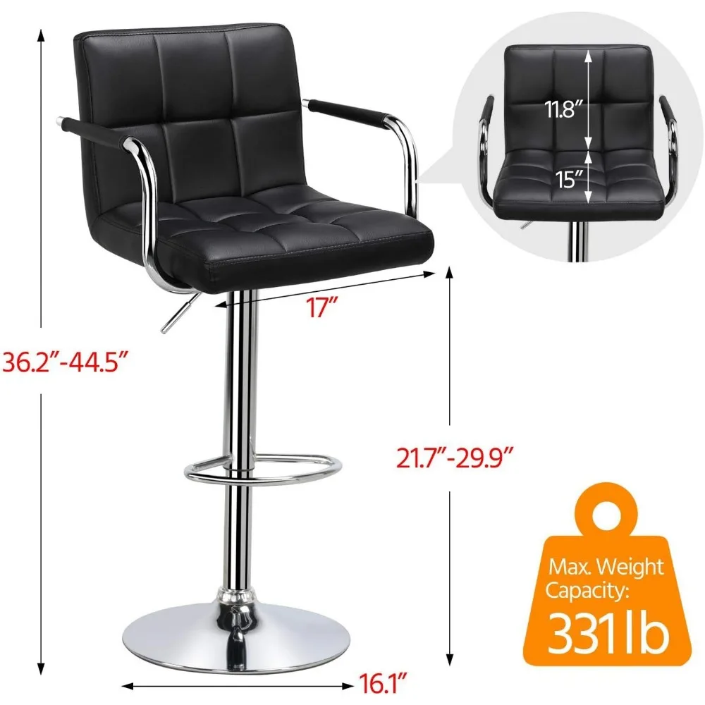 Bar Stools Adjustable Counter Stools Bar Chairs Synthetic Leather Modern Design Swivel Barstools Gas Lift Stools