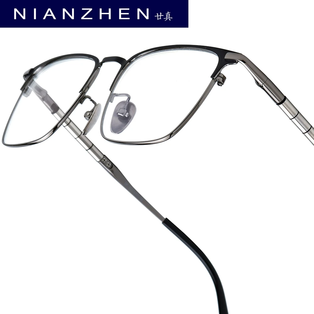 

NIANZHEN Pure Titanium Eyeglasses Frame Men 2025 New Square Brand Design Glasses Ultralight-Weight Retro Eyewear Spectacles 9009