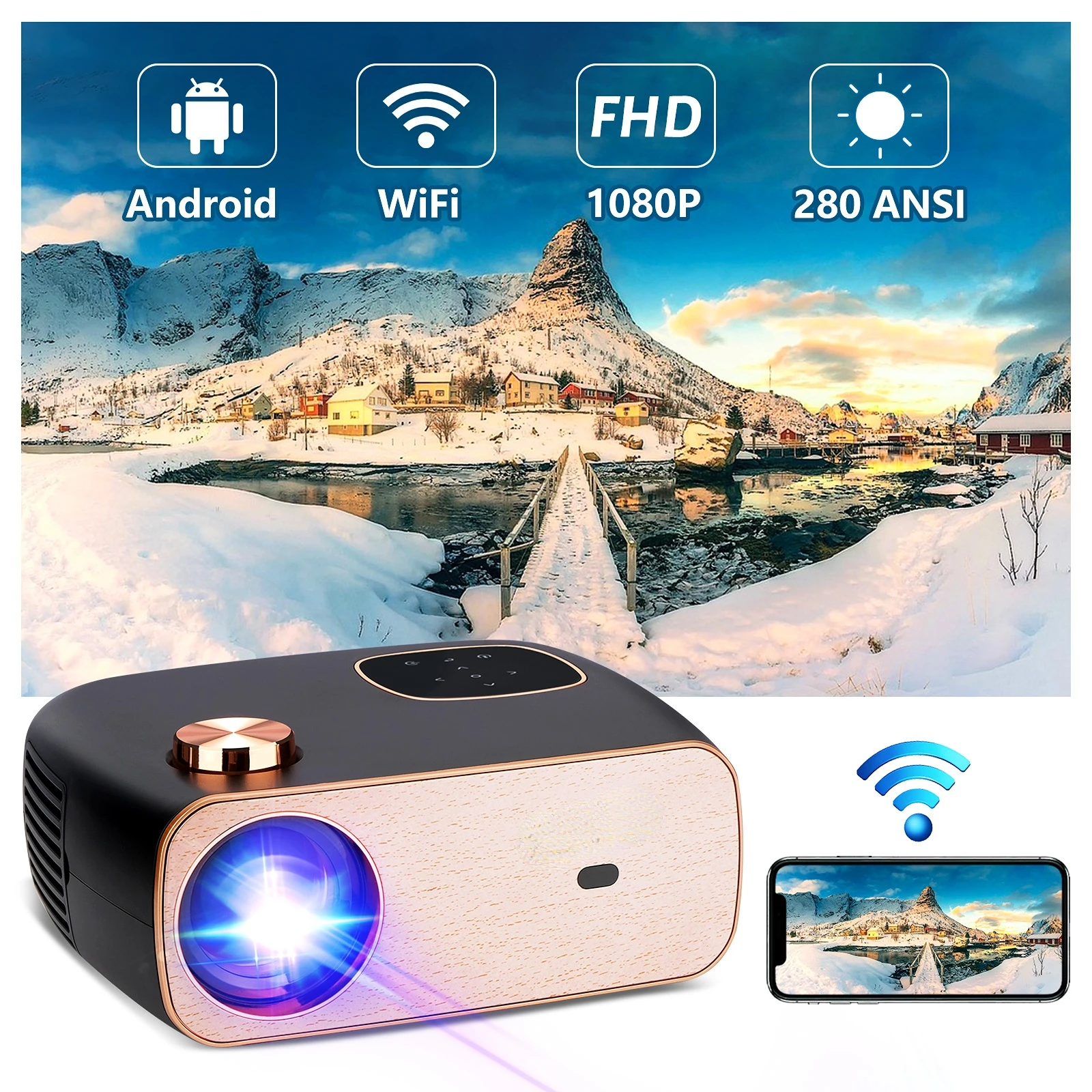 Home Theater 1080P Projector For 3D Cinema  presentation equipment Support